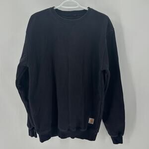 Carhartt black heavyweight crew neck sweatshirt minimalist street wear unisex